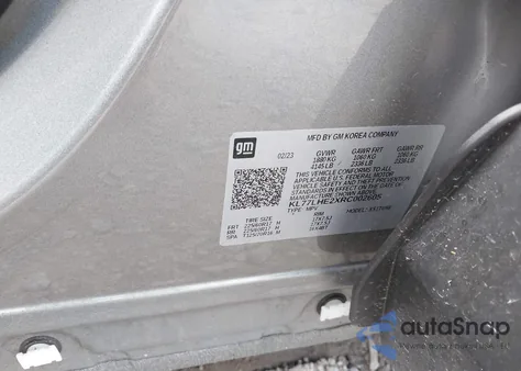 2024 Chevrolet Trax Fwd Lt из США, поврежденный, VIN KL77LHE2XRC002605